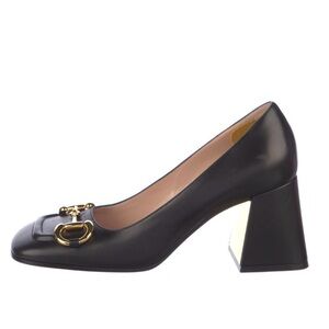 Gucci Horsebit Accent Leather Pumps